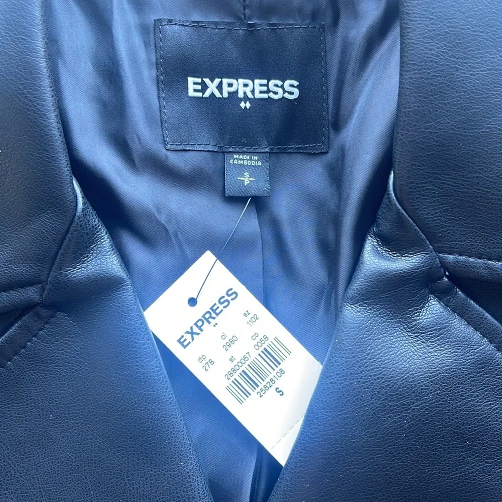 ✨NWT✨ Express Black Leather Jacket - Picture 4 of 8